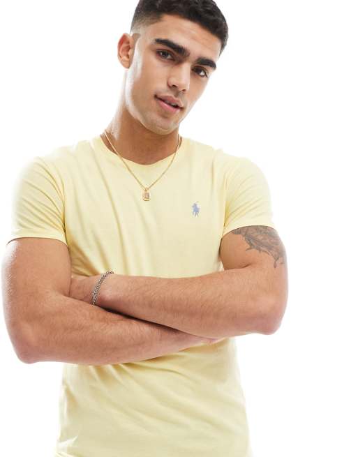 Polo Ralph Lauren – Żółty T-shirt o klasycznym kroju z logo