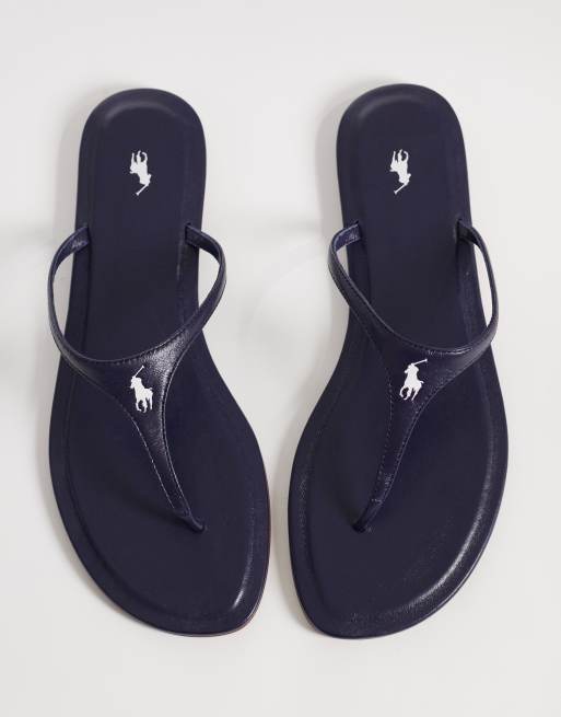 Polo Ralph - Sandali bassi blu con fascette sottili, 2 di 4