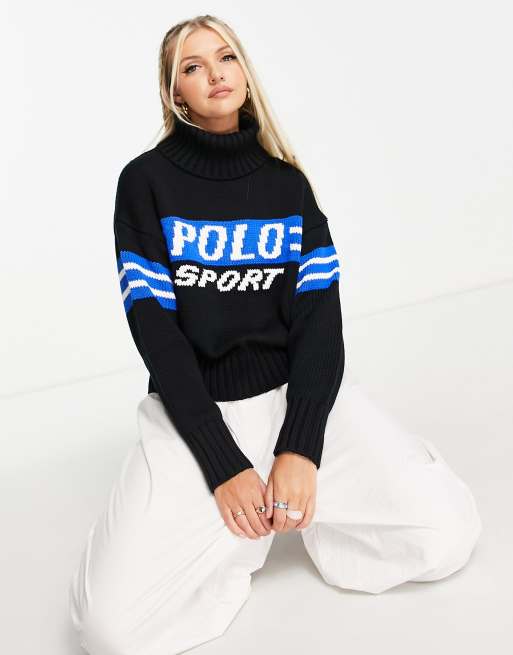 Polo Sport Ralph Lauren - Pull à col roulé en maille - Noir | ASOS