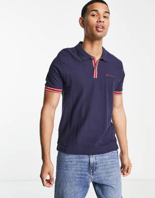 Футболки-поло  Asos Поло темно-синего цвета Ben Sherman-Темно-синий