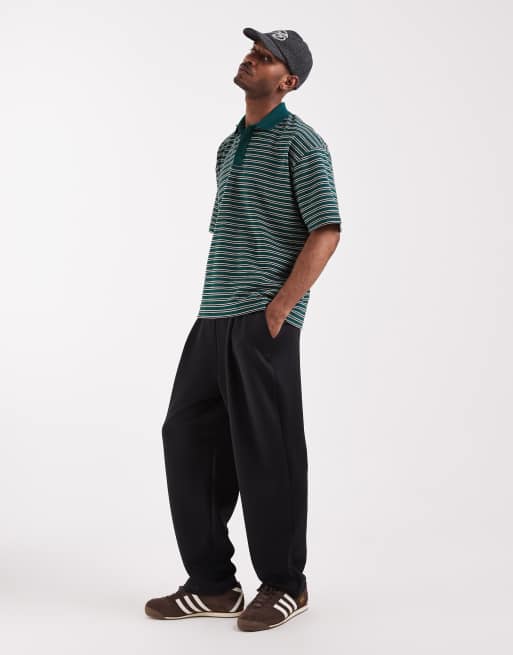 Polo verde a rayas texturizadas holgado de tejido grueso de ASOS DESIGN, 3 de 5