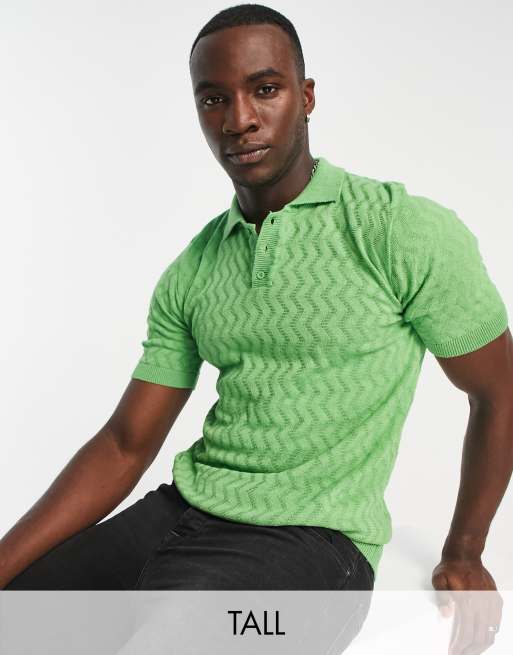 Polo verde con diseño de ondas de Bolongaro Trevor Tall