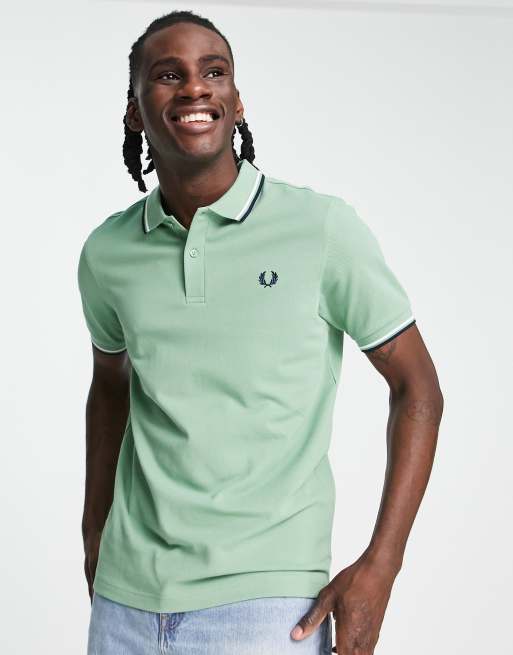 laberinto Probar lo hizo Polo verde con ribetes de Fred Perry | ASOS