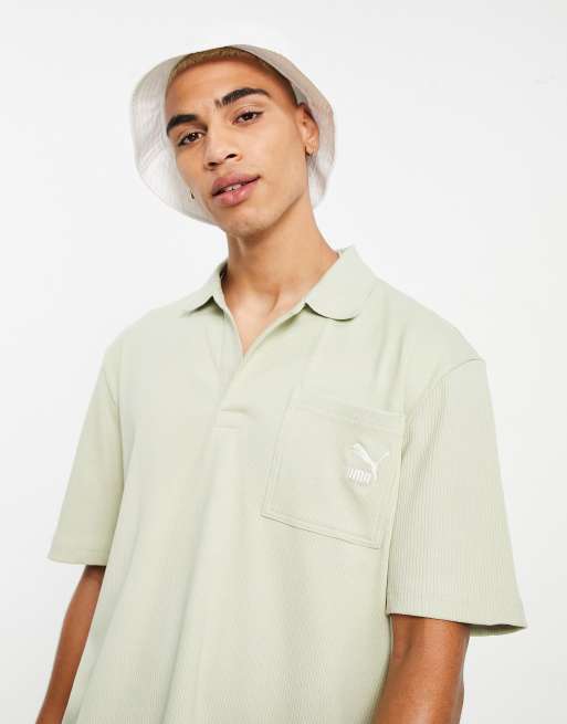 Colonos Cintura Factor malo Polo verde musgo acanalado exclusivo en ASOS de PUMA Classics | ASOS