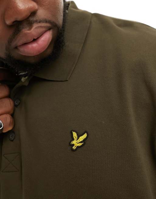 Polo verde oliva de manga corta de Lyle & Scott Plus, 3 de 4