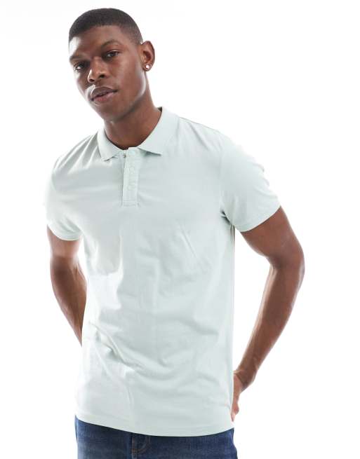 Polo verde pálido con 3 botones de Threadbare