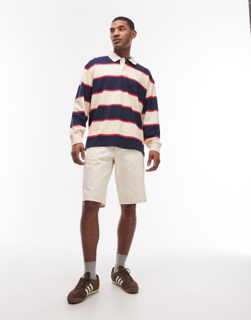 Polo verde y azul marino a rayas en contraste de estilo rugby de Timberland, 2 de 5