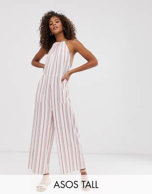 фото Полосатый комбинезон в минималистском стиле с халтером asos design tall-мульти asos tall