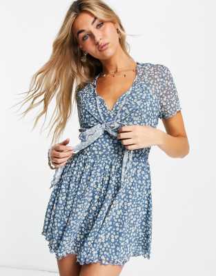  Полупрозрачный ромпер с запахом и принтом «Маргаритки» ASOS DESIGN-Multi