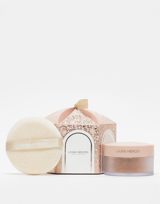 Polvos fijadores sueltos translúcidos y borla de maquillaje tono Medium Deep Divinely Flawless de Laura Mercier (ahorra un 31%) 
