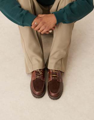 Pompeii UK Pompeii bristol lace up leather loafers in brown