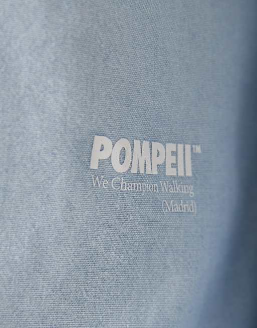 Pompeii cotton long sleeve logo oxford shirt in blue, 5 of 5