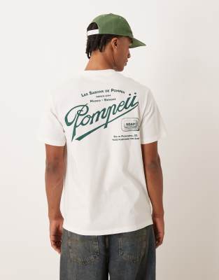 Pompeii UK Pompeii cotton t-shirt with graphic back print in off white