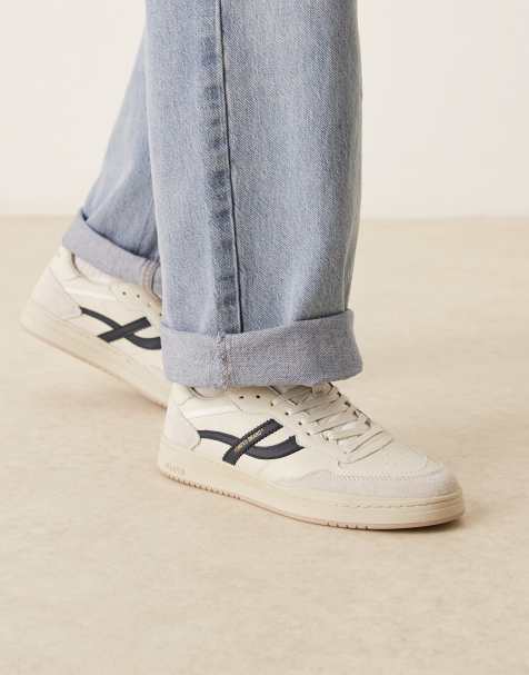 Pompeii - Elan Pippa - Sneakers in pelle bianco sporco e blu navy - view 1