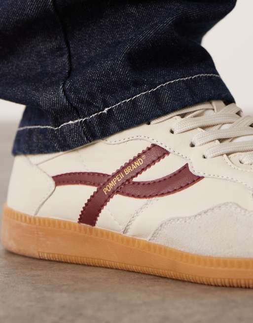 Pompeii - Elan Sala - Hvide og røde sneakers med snørebånd i læder, 4 af 5