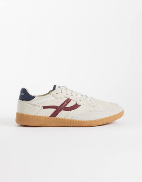 Pompeii Elan Sala sneakers i läder med gummisula i vitt och rött - view 1