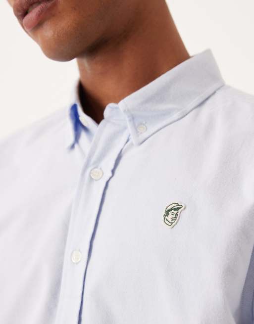 Pompeii Emilio long sleeve logo oxford shirt in blue, 5 of 5