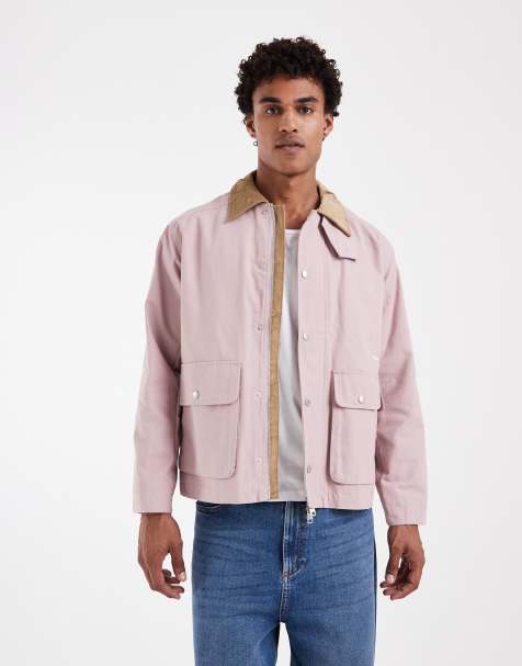 Pompeii - Field - Chaqueta rosa empolvado con solapas en contraste de lona - view 1