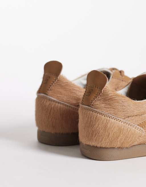 Pompeii - Gemini - Lysebrune sneakers med detaljer i imiteret pels, 4 af 5