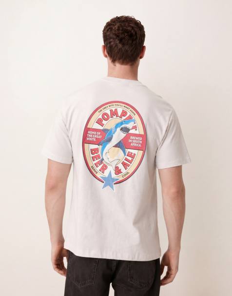 Pompeii – Gråmelerad t-shirt med korta ärmar och tryck baktill - view 1