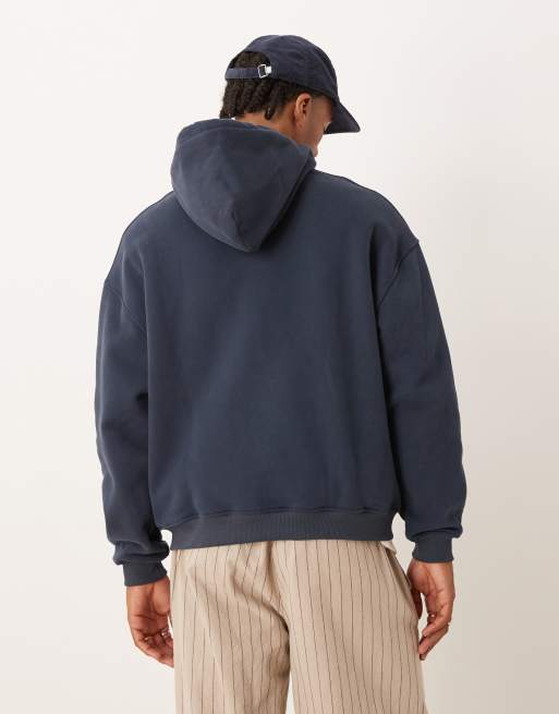 Pompeii – Kapuzenjacke in Marineblau mit Logo und Reißverschluss, 3 von 5