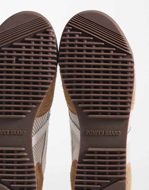 Pompeii – Kite – Sneaker in Weiß und Camel mit Netzstoff-Detail, 5 von 5