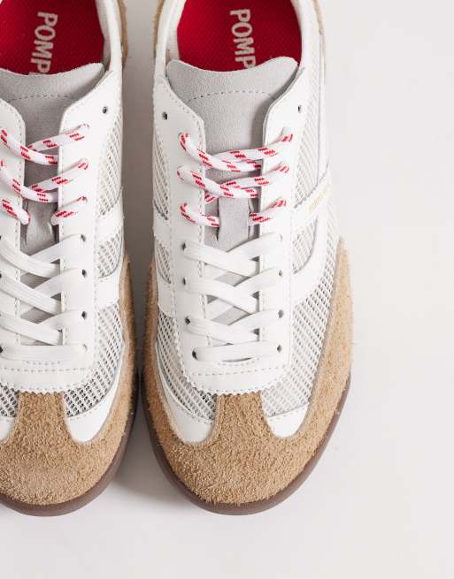 Pompeii - Kite - Sneakers med mesh-detaljer i hvid og lysebrun, 2 af 5