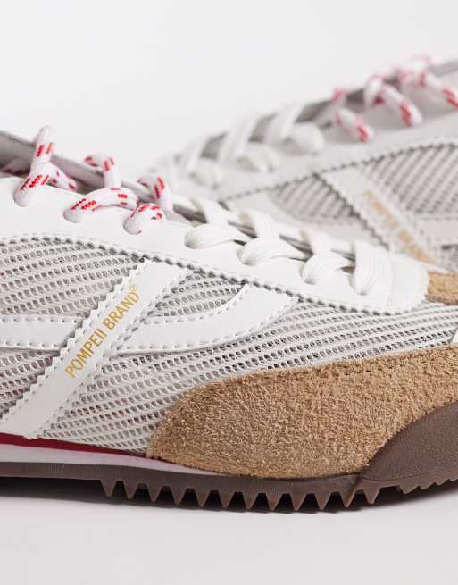 Pompeii – Kite – Vita och kamelbruna sneakers med meshdetaljer, 4 av 5