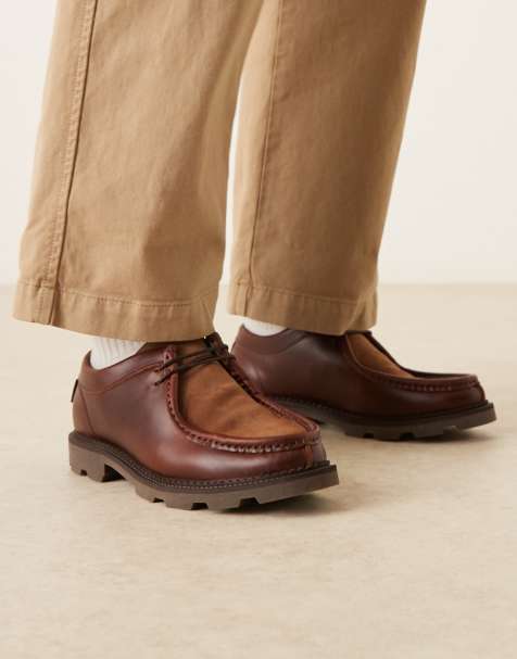 Pompeii latymer lace up leather loafers in brown - view 1
