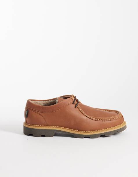 Pompeii latymer leather apron shoes in light brown - view 1