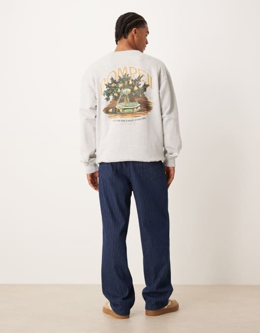 Pompeii – Mörkblå, randiga, tvättade jeans med 5 fickor, 3 av 5