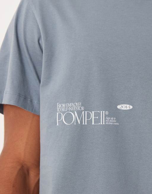 Pompeii – Niebieski T-shirt z grafiką z logo na plecach, 5 z 5