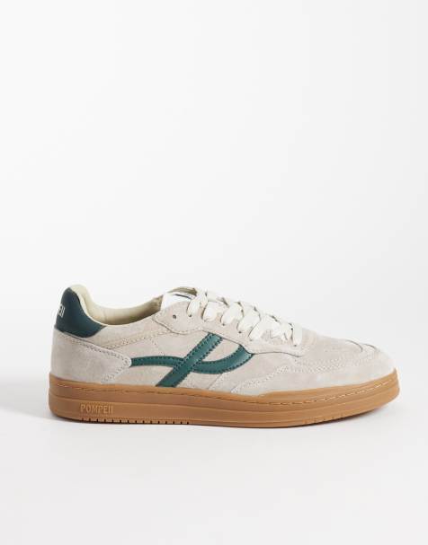 Pompeii - Pippa - Baskets en cuir à lacets - Beige et vert - view 1