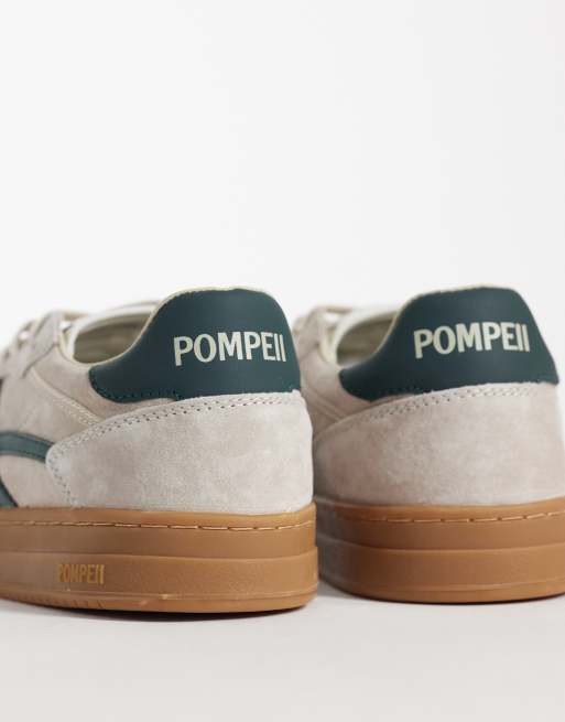 Pompeii pippa leather lace up sneakers in beige and green, 2 of 5
