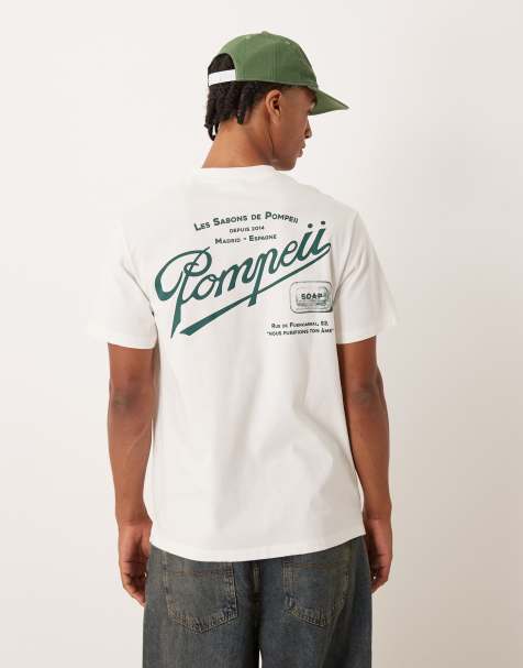 Pompeii Sabons graphic logo T-shirt with back print in off-white - view 1
