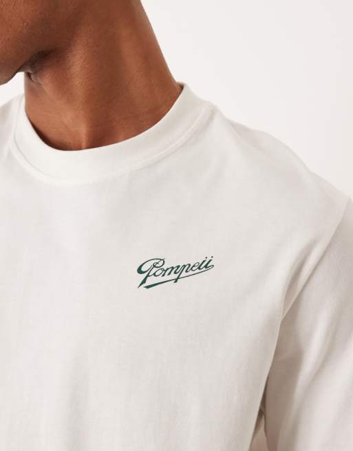 Pompeii - Sabons - T-shirt met logo en print op de rug in gebroken wit, 4 van 5