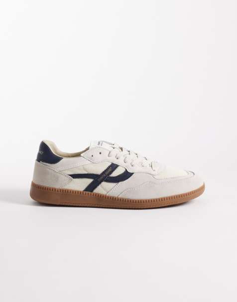 Pompeii – Sneaker in Weiß und Marineblau mit Gummisohle - view 1