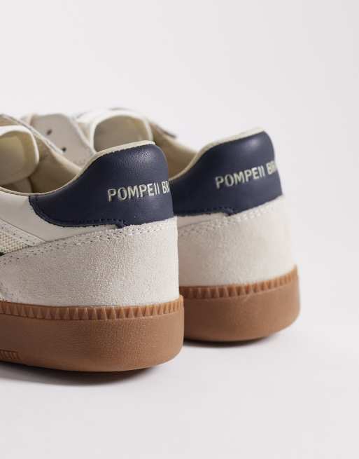 Pompeii - Sneakers met rubberen zool in wit en marineblauw, 3 van 5