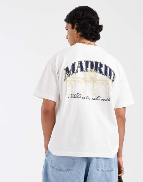 Pompeii - T-shirt à imprimé Madrid au dos - Blanc cassé - view 1