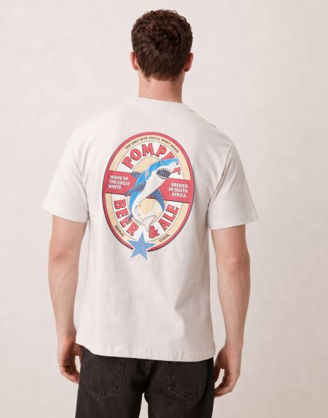 Pompeii - T-shirt a maniche corte grigio mélange con stampa grafica sul retro - view 1
