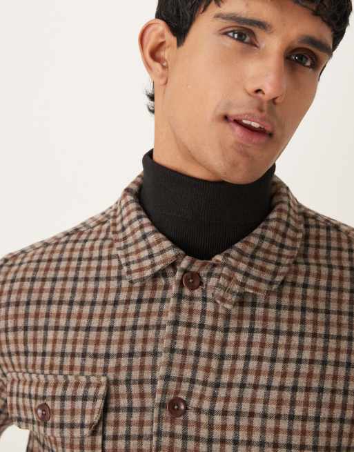 Pompeii wool-blend shacket in brown check, 5 of 5