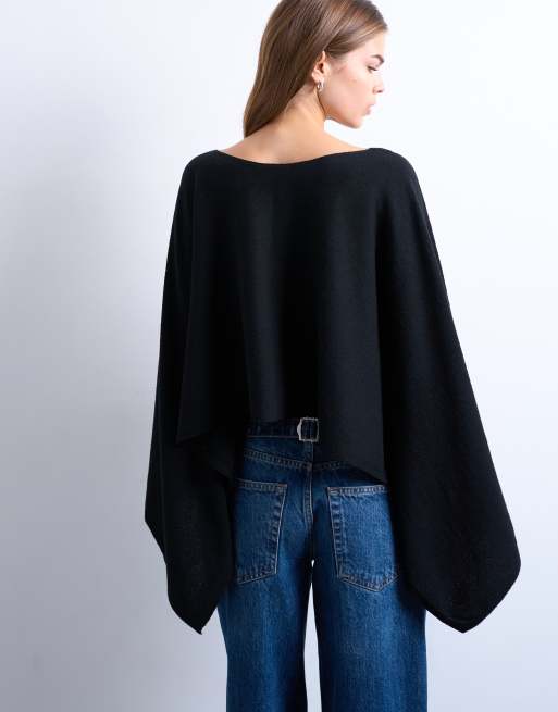 Poncho negro de punto de Topshop, 4 de 4