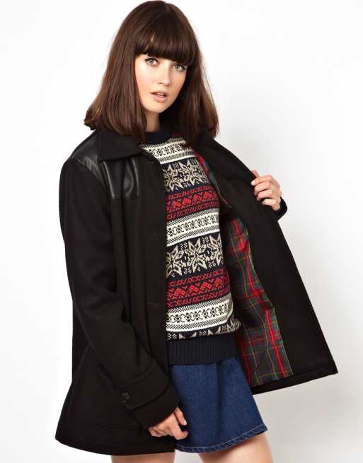 Pop Boutique Donkey Coat with Shoulder Detail