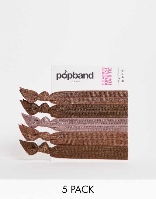 Popband – Zestaw 5 opasek do włosów w brązowej tonacji