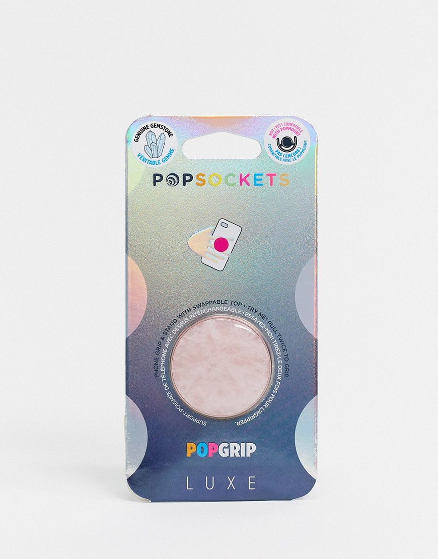 Popsocket - Echte rozenkwarts telefoonstandaard-Zonder kleur