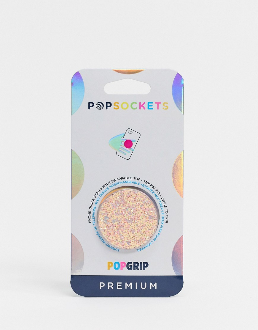 Popsocket – Premium – Roséguldfärgad mobilhållare med glitter-Ingen färg