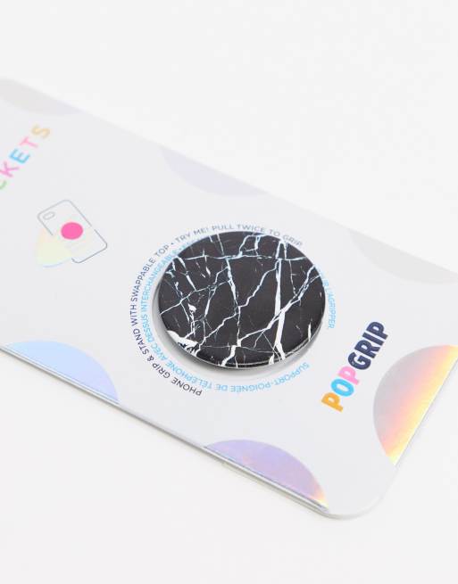 PopSocket Support Téléphone Design Marbre Blanc - Universel, Collant Repositionnable