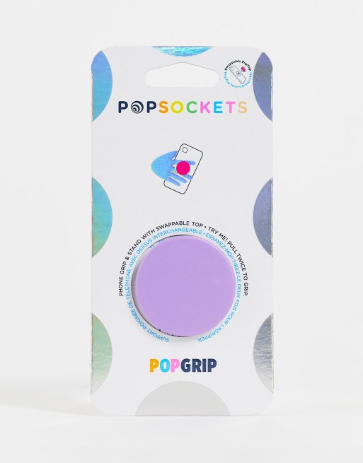 PopSockets – Liliowy uchwyt do telefonu z jaskrawymi blokami kolorów