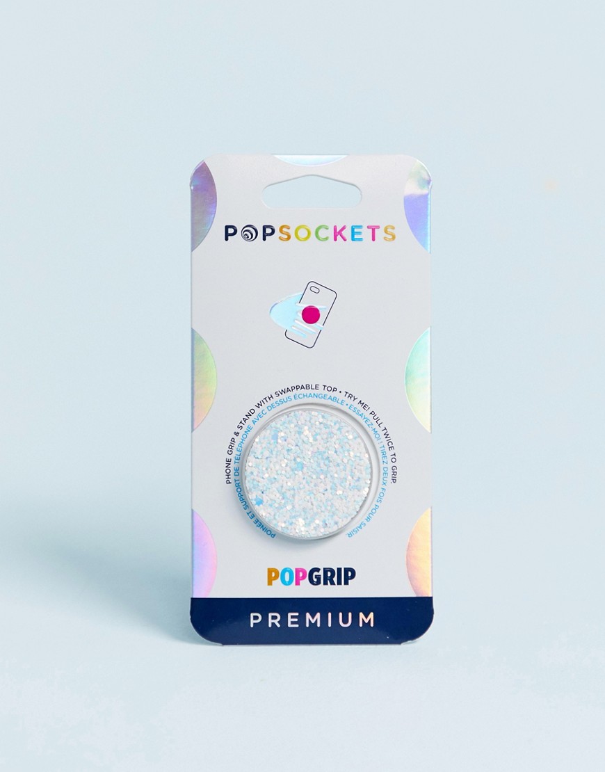 Popsockets – Sparkle Snow – Vitt mobilställ-Flerfärgad