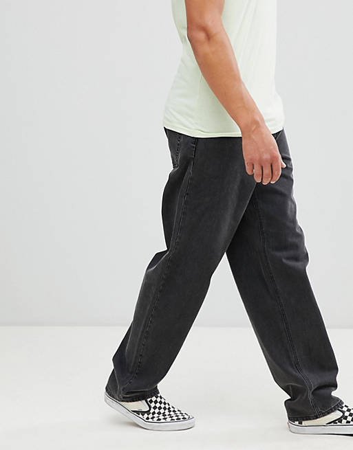 Modsætte sig Midler Forpustet Posede bukser i vasket sort fra ASOS DESIGN | ASOS